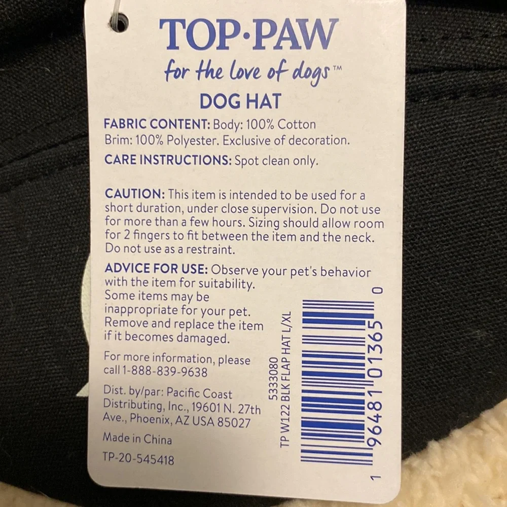 Top paw‎ dog hoodie and hat set